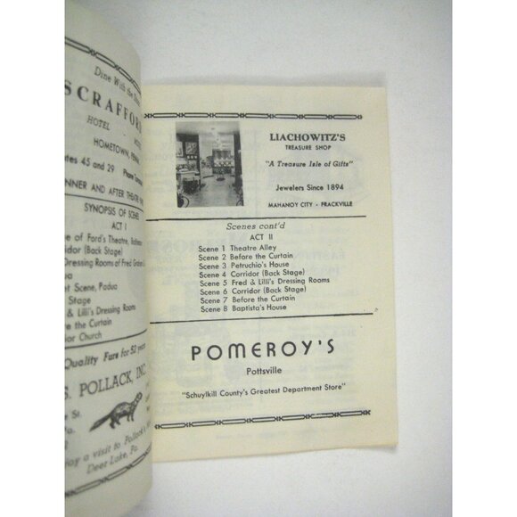 Kiss Me Kate Program 1952 Kenley Players Lakewood Juliana Larson Lee Lindsey - Picture 3 of 8